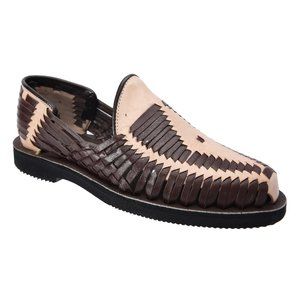 Men's Handmade Quality Leather Mexican Slip-On Huarache Closed-Toe Sandals 1426